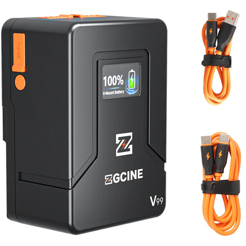 ZGCINE ZG-V99Pro V-Mount accu 14,8 V 99,9 Wh 6400 mAh PD USB-C 100 W snel opladen met D-Tap BP USB-poorten voor camera's, camcorders, led-lampen, monitoren - zwart ZGCINE ZG-V99Pro V-Mount accu 14,8 V 99,9 Wh 6400 mAh PD USB-C 100 W snel opladen met D-Tap BP USB-poorten voor camera's, camcorders, led-lampen, monitoren - zwart