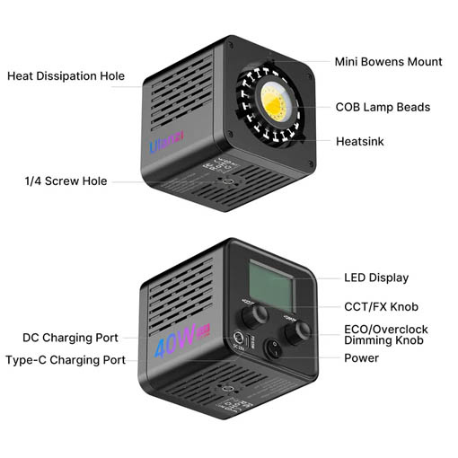 Ulanzi L024 40W RGB Lampe vidéo LED portable – Image 7