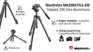Manfrotto MK290XTA3-2W Tripod 290 Xtra Aluminium