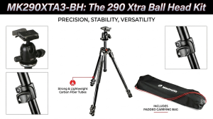 Manfrotto MK290XTA3-BH 290 Xtra Ball Head Kit kamerty.ma