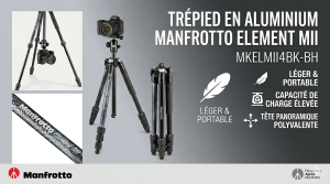 Manfrotto MKELMII4BK-BH Element MII Aluminum Tripod