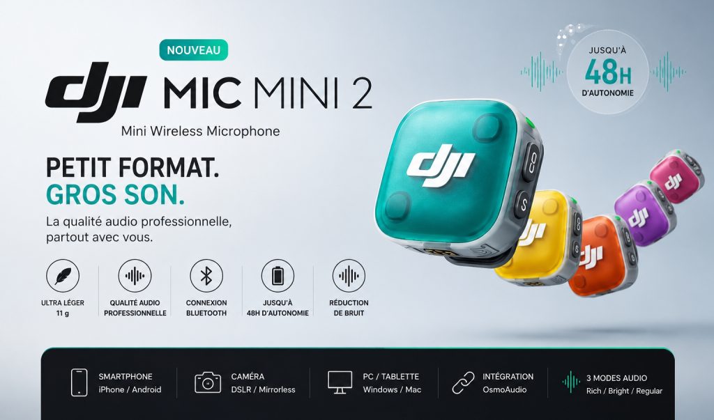 DJI Mic Mini 2 microphone sans fil, micro cravate DJI, DJI Mic Mini 2 Maroc, kamerty.ma, micro sans fil professionnel, microphone vlog YouTube, micro smartphone iPhone Android, micro caméra DSLR mirrorless, DJI Mic Mini 2 prix Maroc, acheter DJI Mic Casablanca, micro streaming podcast interview, wireless microphone DJI Morocco, DJI Mic Mini 2 Casablancaa, audio pro portable, micro bluetooth DJI, meilleur micro créateur contenu Maroc