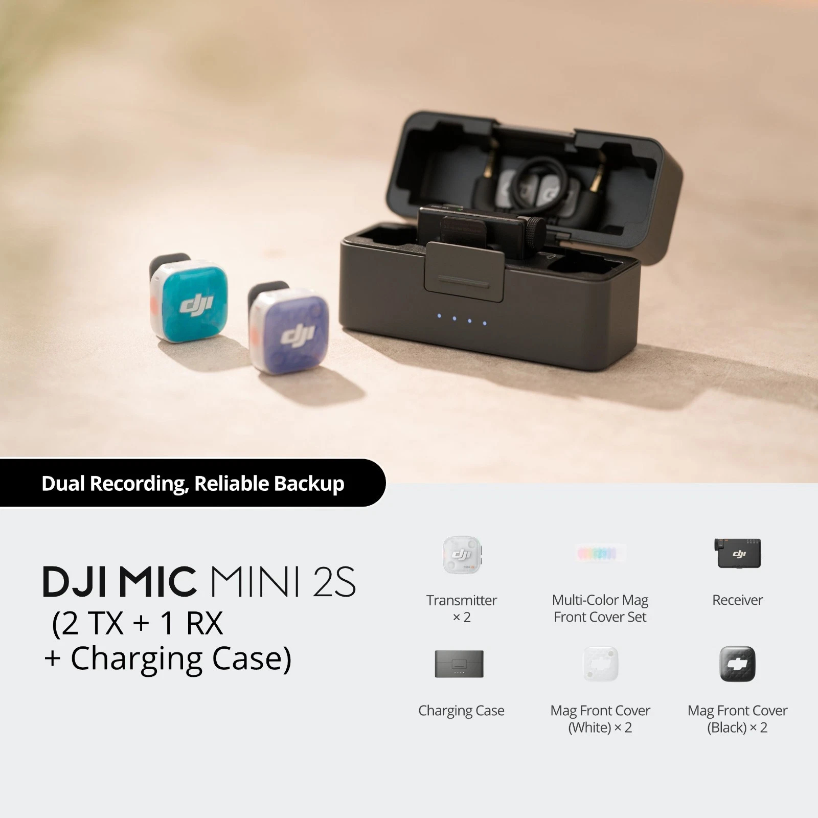 DJI Mic Mini 2S (2 TX + 1 RX + Boîtier de recharge) – Image 3